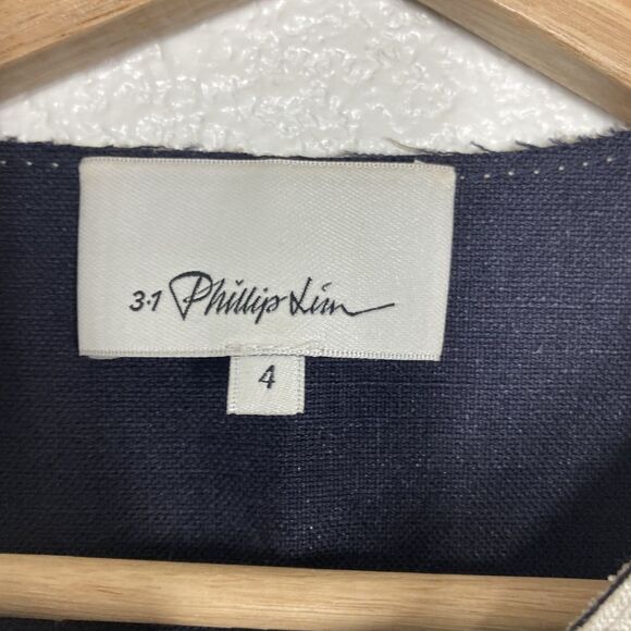 3.1 Phillip Lim Top Womens 4 Gray Peplum Sleeveless Modern Blouse Asymmetrical - Picture 6 of 16